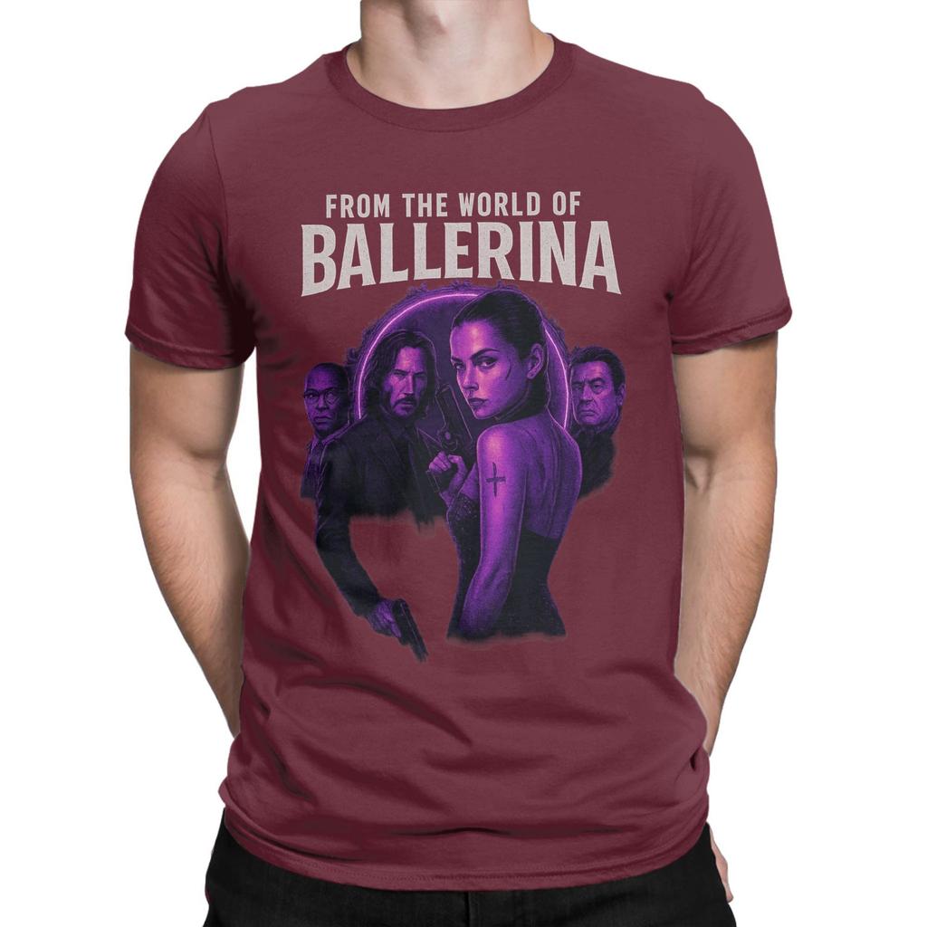 Aus der Welt von John Wick Ballerina 2025 Film T-Shirt Sommer Harajuku T-Shirts Herren 100% Baumwolle Rundhals Große Größen Oberteil T-Shirts Top