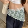 White Lace Triangle Belt Elegant Belted Overlap Scarf Niche Korean Lace Apron  Party
