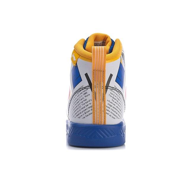 Li Ning Youth  Childrens Casual Non-Slip Wear-Resistant Breathable Lightweight High-Top Skate Shoes Kids Skate Shoes Crystal-Blue YKCQ036-1