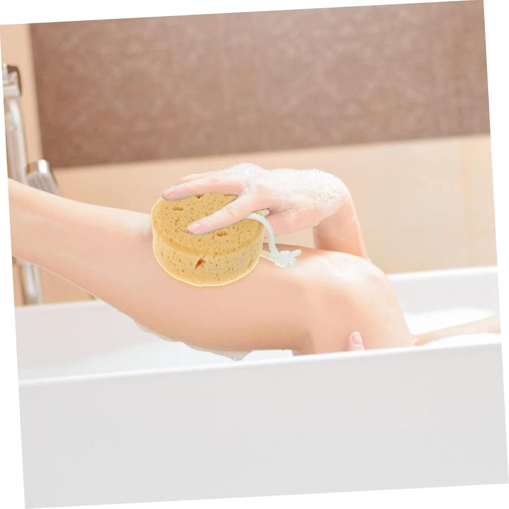 FRCOLOR 3Pcs Bath Sponge Scrubbers Bath Foam Shower Cleansing Exfoliating Scrubber Kids and Adults Soft Skin-Friendly Loofah Back Bathroom Honeycomb