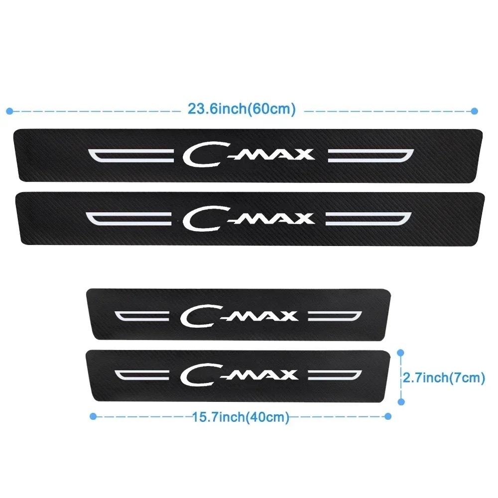 Car Door Threshold Sill Protective Stickers Anti Scratch For Ford C-MAX Logo Protective Film Waterproof Decals Car Accessories