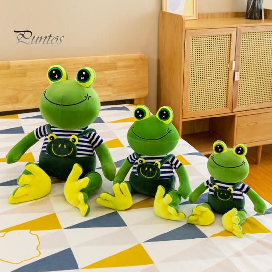 Frog Prince Princess Plush Doll Toy, Cute Stuffed Animal with Striped Shirt/Skirt, Gift for Kids Lovers Soft Pillow Bedroom, Birthday Cartoon