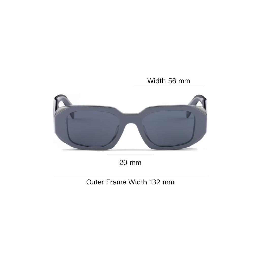 Prada Side Leg Letter Logo Irregular Shape Sunglasses Women sunglasses Gray SPR17W_E11N_FE09T_C_A051