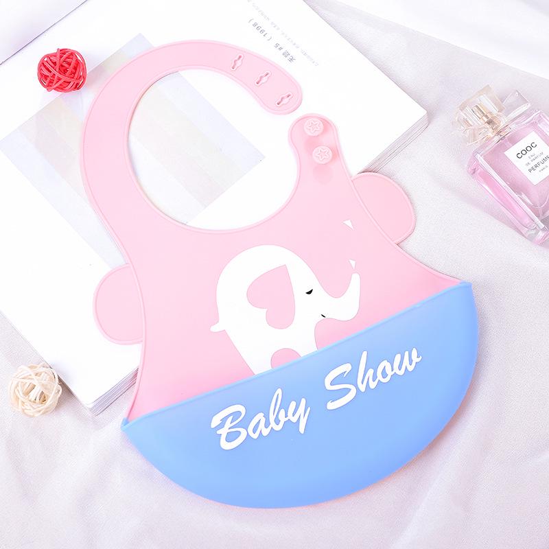 Waterproof Silicone Baby Bib with Food Pocket