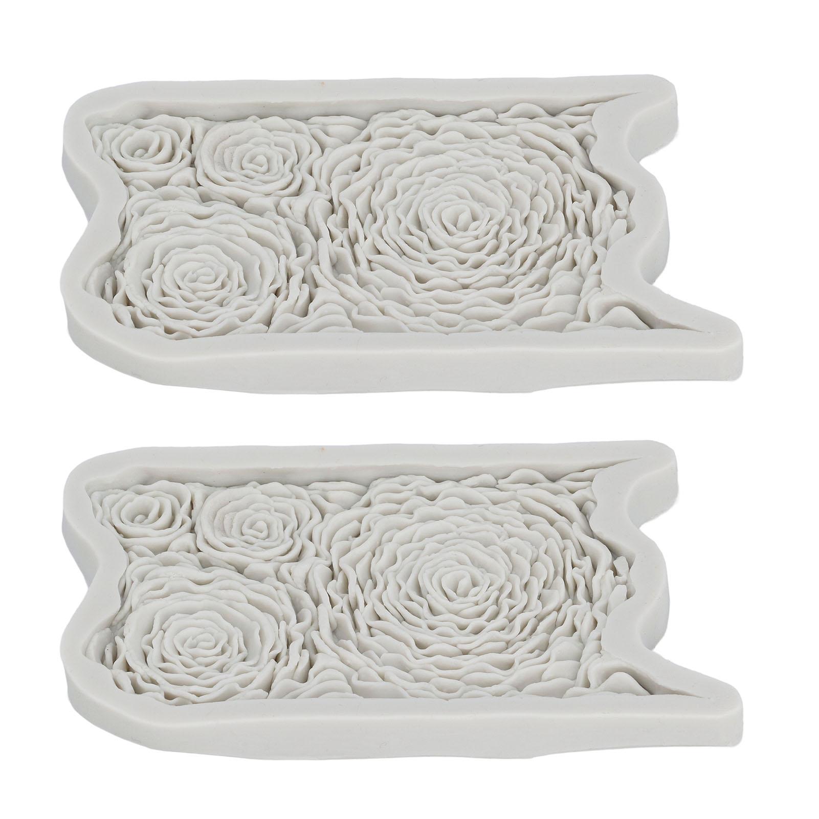 

2 упаковки силиконовых штампов с узором в виде цветка розы, шаблон для выпечки своими руками, инструмент для приготовления шоколадного торта с конфетами