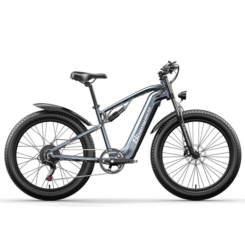 Shengmilo Elektrokolo pro dospělé 500W Motor 48V 840Wh Li-Ion baterie 7rychlostní převodovka Shimano 60km 42km/h 26" horské elektrokolo elektrické kolo MX05 šedá