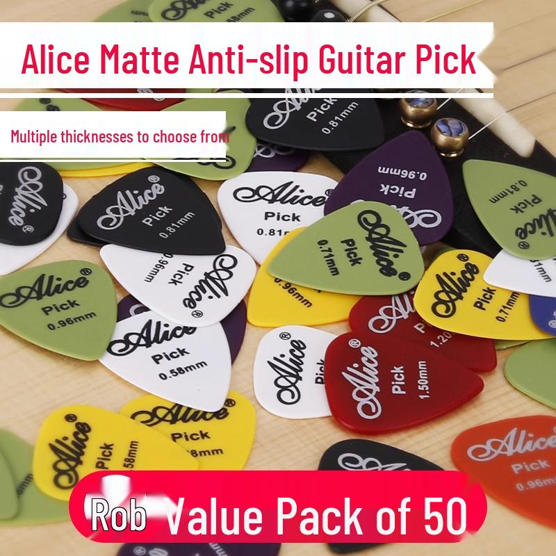 Alice Celluloid Mattierte Gitarrenplektren: Rutschfeste Speed-Plektren für E-Gitarren und Ukulelen