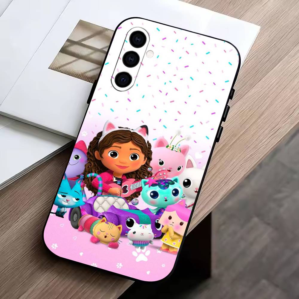 

G-Gabby Cats Phone Case Black Silicone Soft For Samsung Galaxy A73,A72,A71,A70,A53,A52,A51 Samsung a40