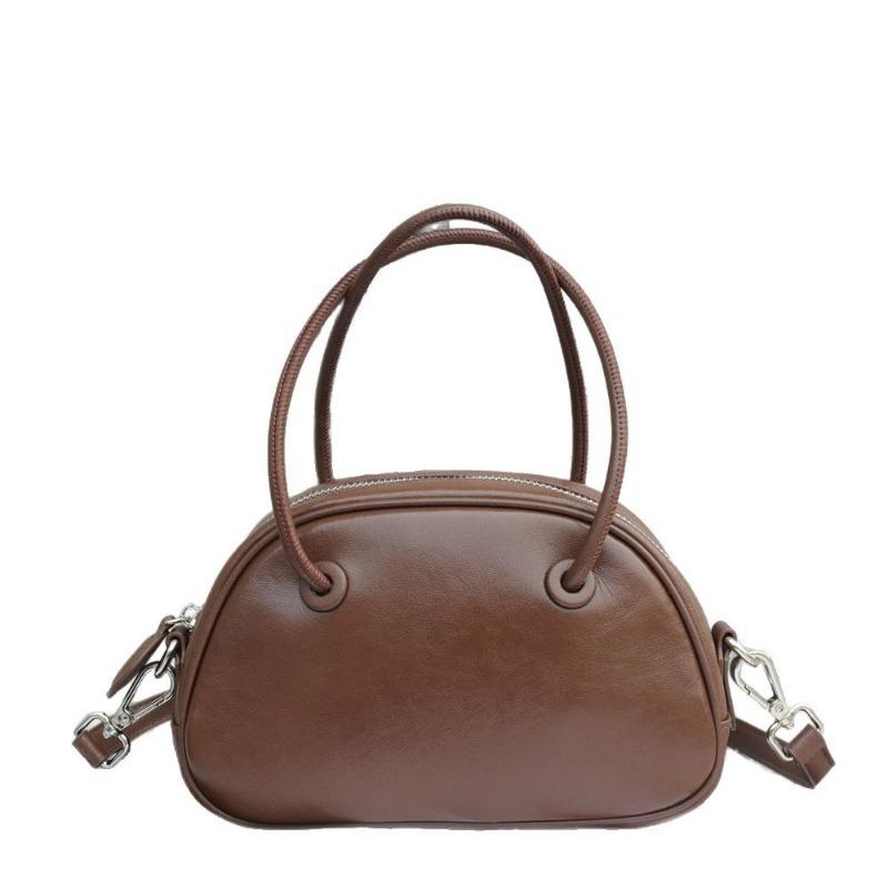 A Genuine Leather Single-shoulder Underarm Bag Vegetable-tanned Cowhide Hand-held Bowling Bag, and A High-end Women's Bag