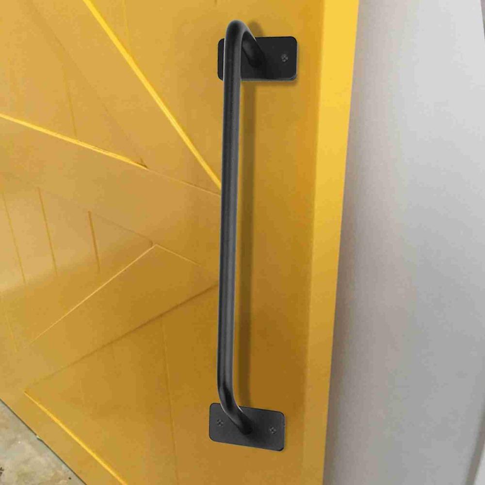 Heavy Carbon Steel Sliding Barn Door Handle Black Reinforced Heavy Duty Door Pull Metal Gate Handle Garages