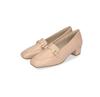 Women's Loafers and Pumps with a Bit Motif, Metallic Lines, Chunky Heel, and Comfortable Fit (52301)