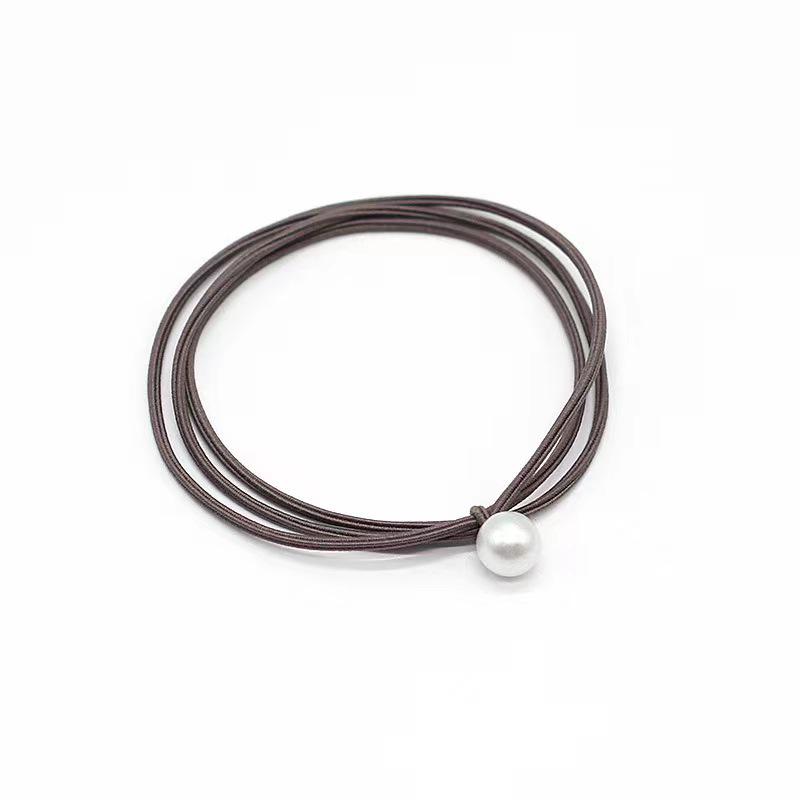 Korean-Style Mori Girl Elastic Hair Tie Set: Versatile Ponytail Holder with Pearl Accents