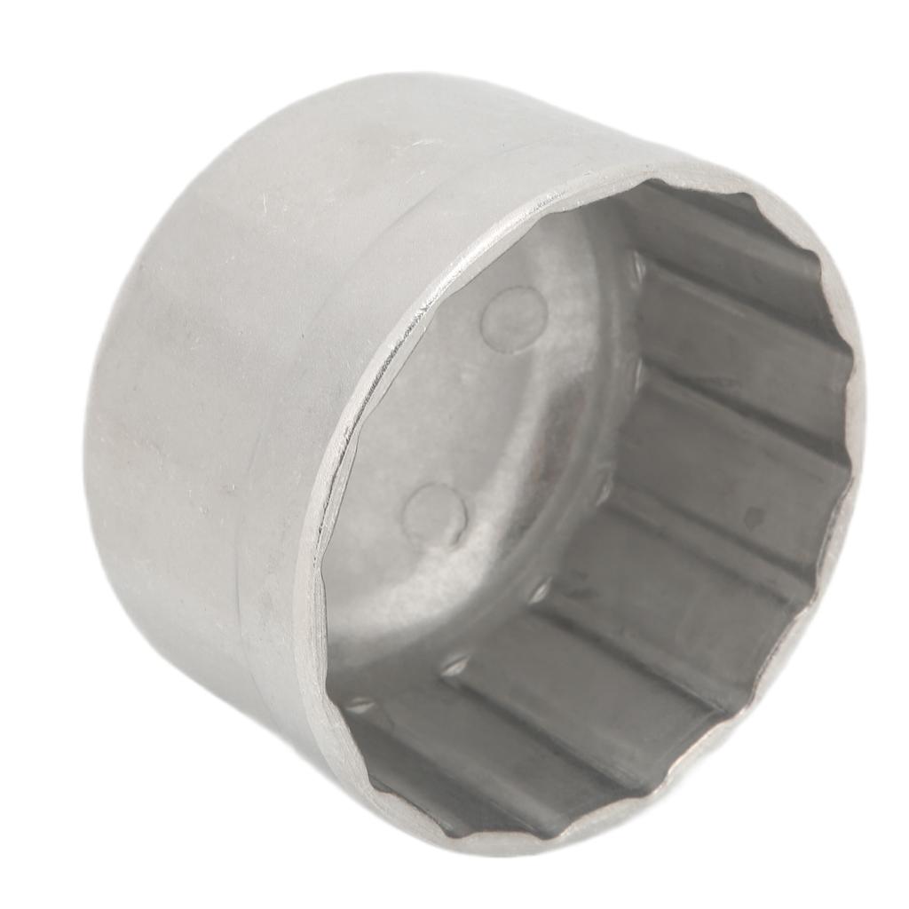 86mm 3.39in Oil Filter Wrench Socket Cap Sliver Heavy Duty Stainless Steel Removal Tool