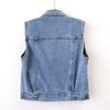 Women Denim Vest Jackets Spring Autumn Pocket Hooded  Short Jean Waistcoat Sleeveless Jacket Outerwear Female Casual Top