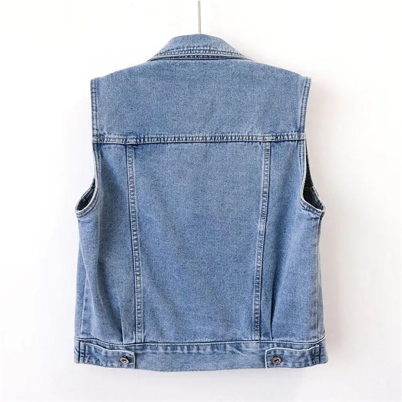 Women Denim Vest Jackets Spring Autumn Pocket Hooded Short Jean Waistcoat Sleeveless Jacket Outerwear Female Casual Top