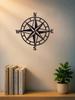 Vintage Antique Brass Nautical Compass Extra Large Coastal Metal Wall Art Boho Ocean Hanging Decor Unique Housewarming Gift