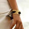 Metal Cuff Bangles with Ribbon Minority Design Exaggerated Bracelet Wide Open Bangle  Women