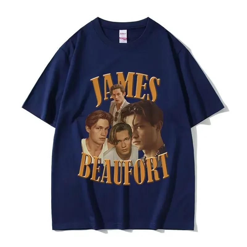 T-shirt Grafica Unisex Anni '90 James Beaufort Vintage Alta Qualità Moda T-shirt Unisex Casual Cotone Oversize Streetwear