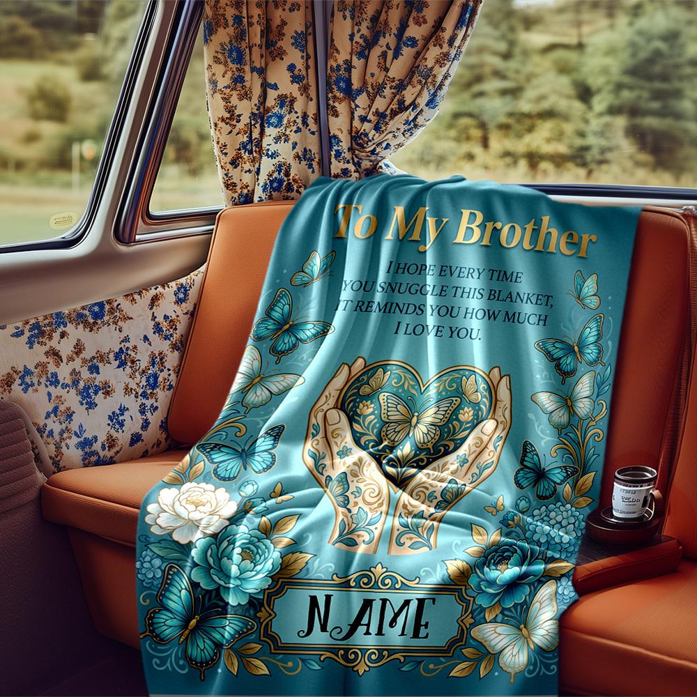 Love Through Butterflies Blanket Blanket Personalized Name Soft Comfortable Stylish Blanket Car Blanket Perfect For Travel Camping Outdoor Home