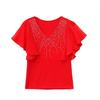 Summer European Women T-Shirt Clothes Sexy V-neck Luxury Hot Diamonds Tops Chic Female Short Sleeve All Match Tees