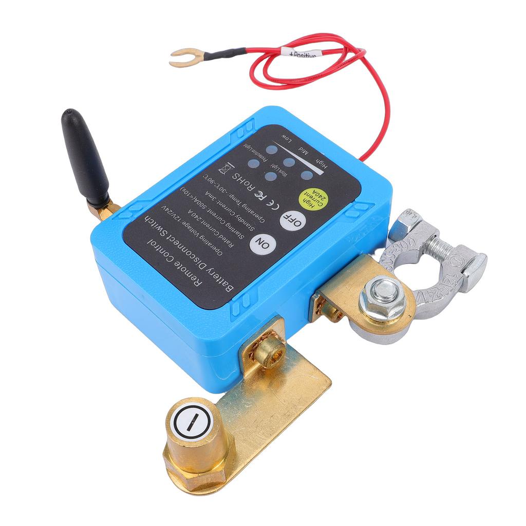 Remote Battery Disconnect Switch 240A Upgrade Smart Voltage Car Kill Switch Prevent Theft Drain for Truck RV