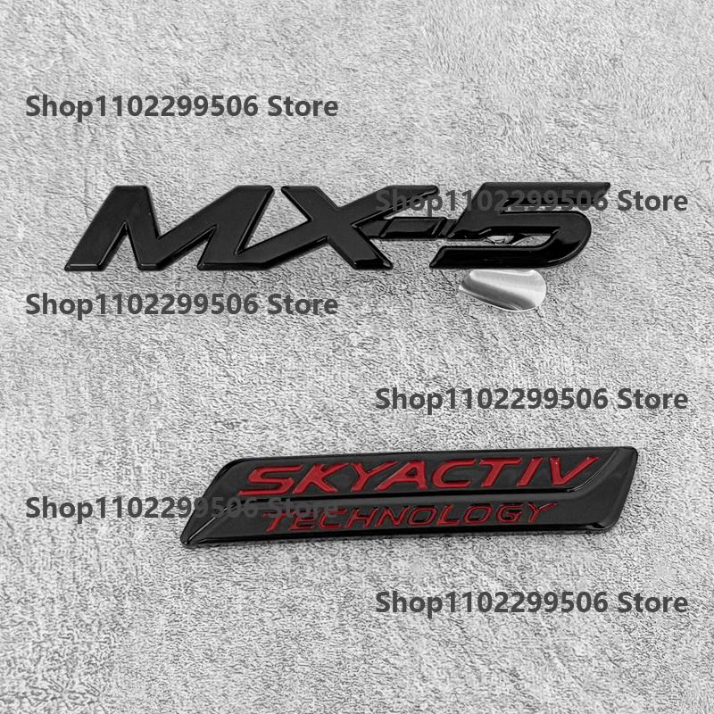Rxlku10 Mazda MX5 Glossy Black ABS Front Grille Eemblem Rear Trunk Badge Letters Sticker For Mazda MX-5 Miata NC ND Logo Accessories