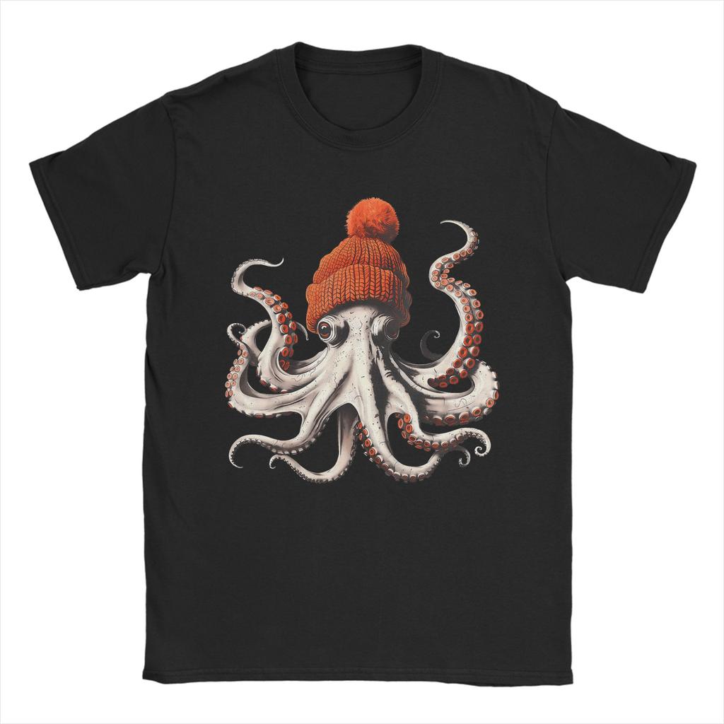 Octopus Colorful Scuba Dive TShirt Beach 100 Cotton TShirts For Couple Hip Hop Casual Tee Shirt Short Sleeve Vintage Tees