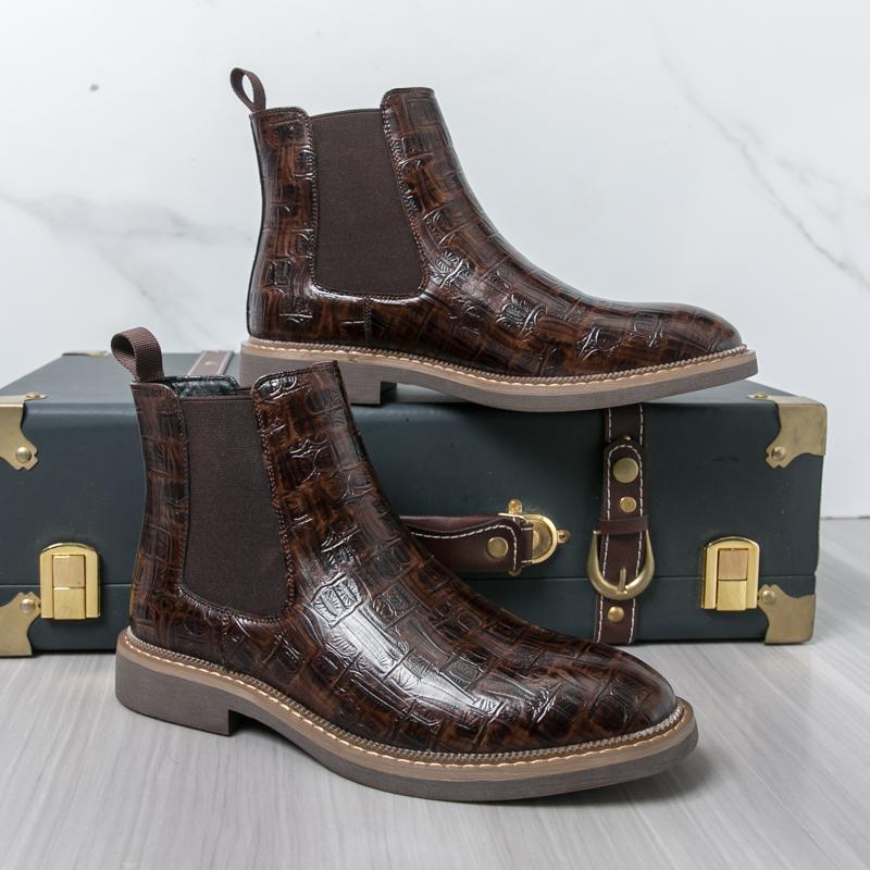 Men'S Chelsea High Top Boots British Style Men'S Formal Shoes Men'S Party Shoes Fashionable And Versatile