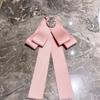 Crystal Rhinestone Ribbon Bowtie Brooch Fabric Bow Tie Brooches  Dress Shirt Accessories