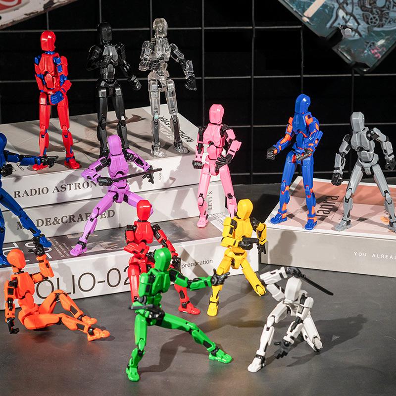 Figurines d'Action Mobiles Non Toxiques à 13 Articulations Robot Métamorphe Mannequin Imprimé en 3D Personnage Jouets à Assembler Jeu Parent-Enfant Cadeaux pour Enfants