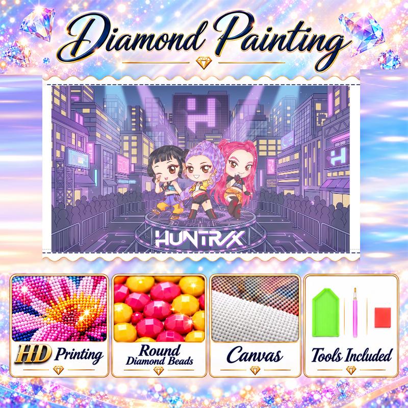 Kpop Demon Hunters 5D Diamond Painting Kit DIY Full Drill Diamond Art Home Wall Decor