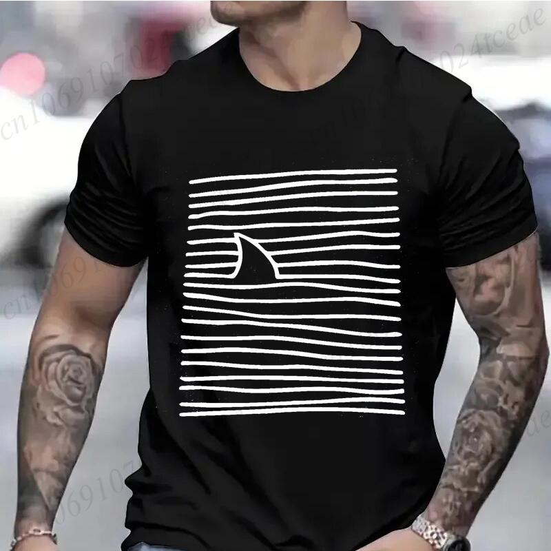 T Shirts for Men Short Sleeve Shirts for Guys Funny Graphic Tees for Shark Week Clothes Funny Shark Fashion Casual Men's Tee Top