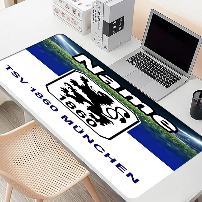 Custom Name Personalized 1860 Munchen Football Club Pattern Mousepad, Laptop PC Desk Mat, Decorative Desk Mat for Home Keyboard Pad Gift