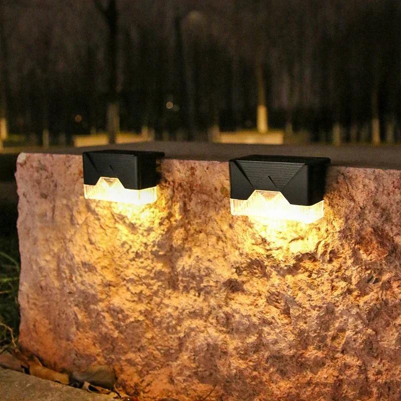 

LED Solar Stair Light Lamp Waterproof Passage Courtyard Guardrail Step Night Light Decoration for Outdoor Garden Borders Terrace 1pc