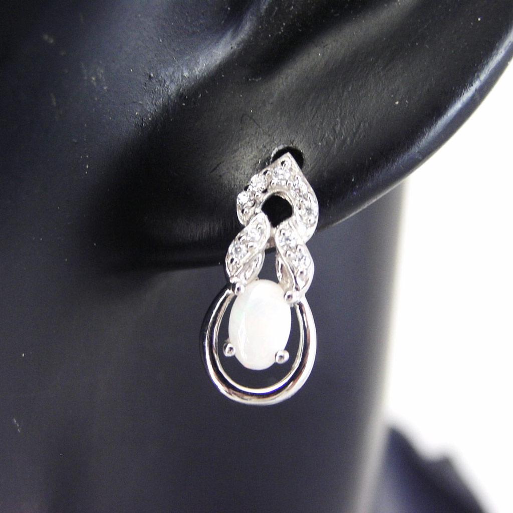 

Les Trésors De Lily [G0773] - Серебряные серьги Goddess Opal Белое серебро (родированное покрытие) - 17x7 мм