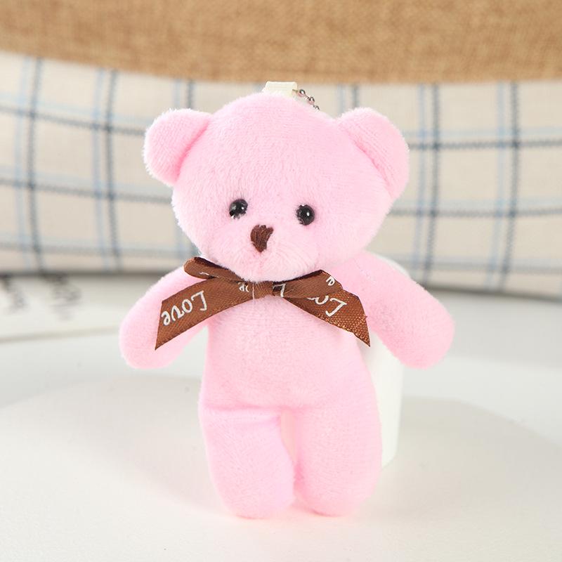 One-piece Teddy Bear Pendant Keychain with Bow Tie - Plush Toy Doll.