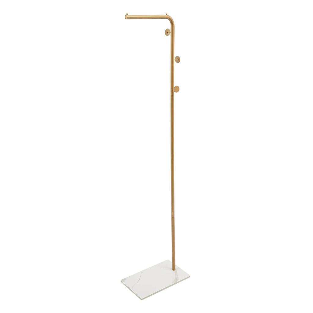 Modern Free Standing Coat Rack with 3 Hooks and  Slate Base, Perfect for Organizing Clothes, Bags, and Accessories in Small