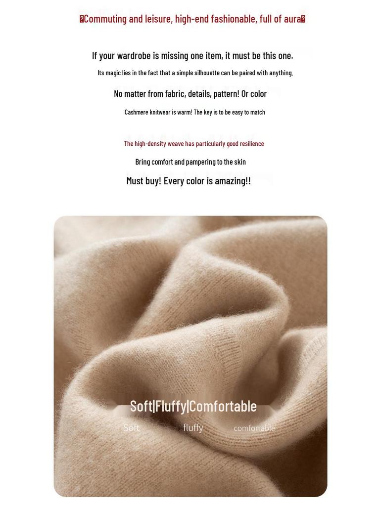Versatile Cashmere Long Coat: Round Neck, Buttonless, Mid-Length, Stylish and Casual, Long-Sleeved Outerwear for Autumn/Winter.