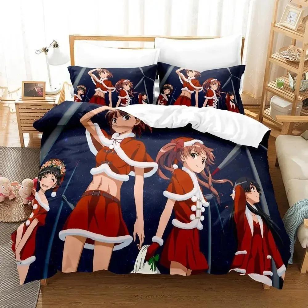 

Misaka Mikoto Bedding Set Single Twin Full Queen King Size Bed Set Adult Kid Bedroom Duvet cover Sets 3D Anime Bed Sheet Set 70x133cm 3pcs