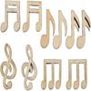 Wooden Musical Note Pendant Log Color U-shaped Pendant Cartoon Pattern  Art