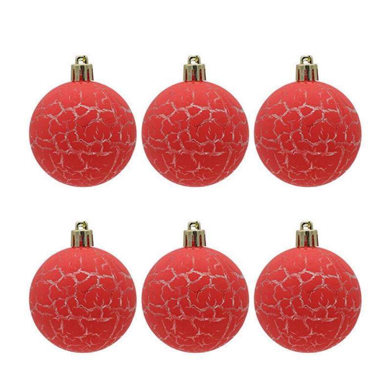 

6 шт. Рождественские шары подвесные подвески с рисунком трещин елочные декоративные небьющиеся украшения для домашнего праздничного декора комнаты 6CM
