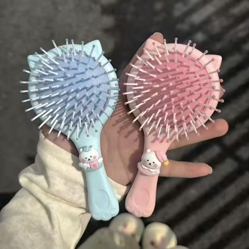 Mini Cartoon Air Bag Comb With Makeup Mirror Air Cushion Comb Head Massage Cartoon Hairdressing Girls Gift Health Care Beauty