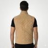 Stylish Real Lambskin Leather Suede Men’s Beige Handmade Vest Coat Casual Fit