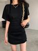 Pleated Hip Wrap Short Sleeve Short Dress Children's Summer Sexy Waist Thin Temperament Spice Girl Skirt