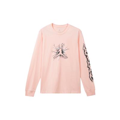 T-shirt décontracté à manches longues et col rond avec logo imprimé pour homme Hauts Legendaire-Rose FN5973-622