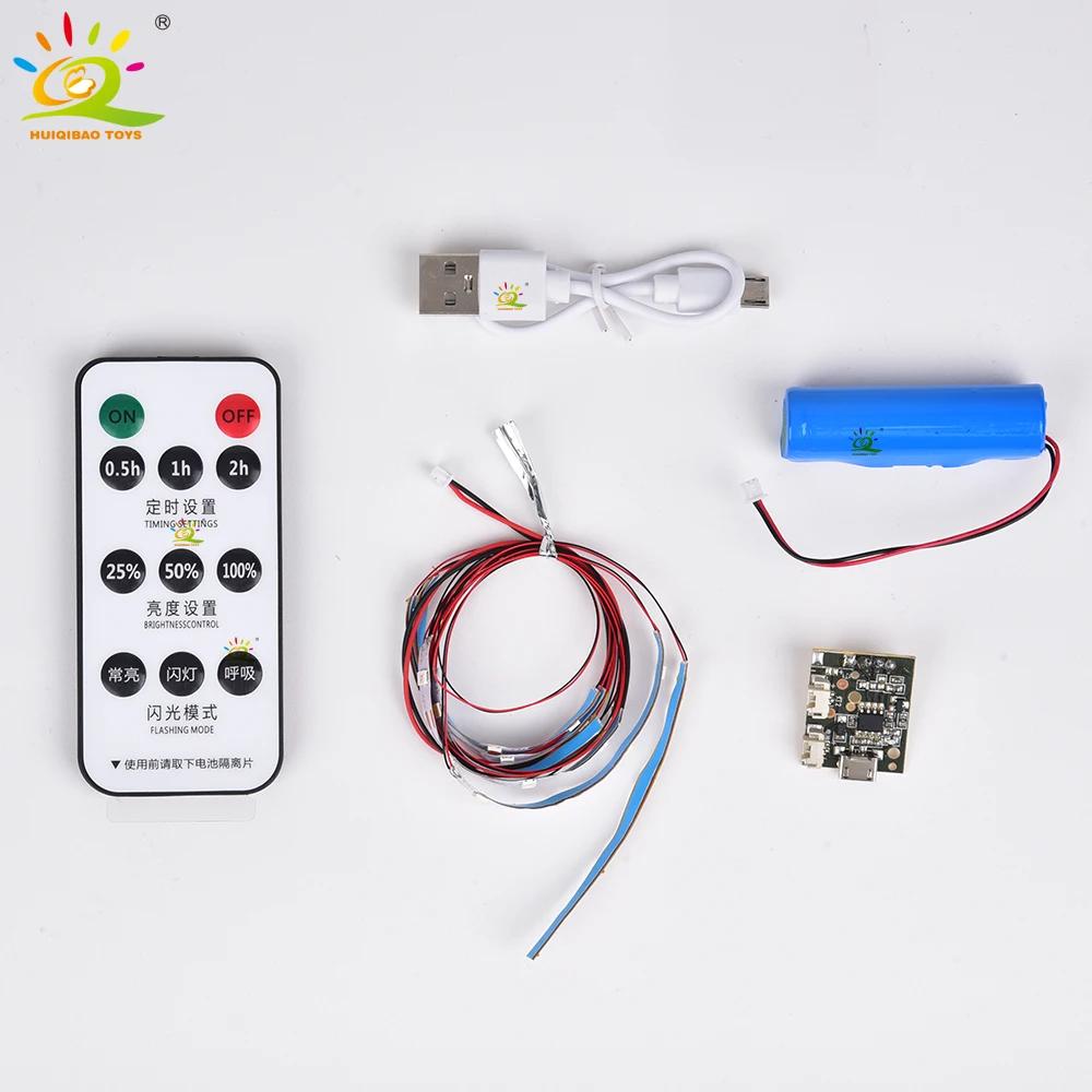 HUIQIBAO 1:14 Racerbiler Teknisk Modell Byggeklosser MOC LED-linje Klosser Utstillingsboks Barn Bykonstruksjonsleke Gutt Spill