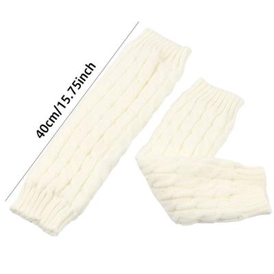 Tricot Femmes Jambières Genou Double Couche Hiver Chaussettes Bottes Doublées Polaire Épaissir Manchon Jambe de Botte Chaud Automne Hiver