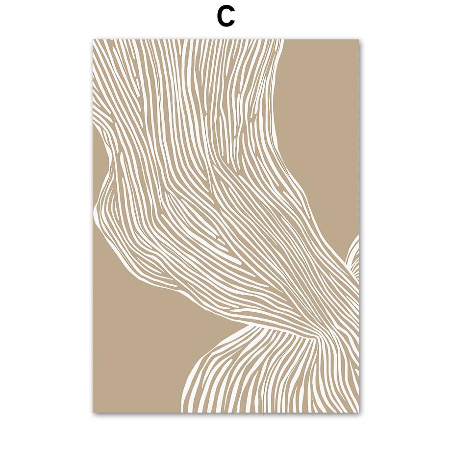 Linie curbă abstractă modernă, vază cu geometrie pentru femeie, poster nordic, imprimare de perete, pictură pe pânză, imagini de decorare pentru camera de zi