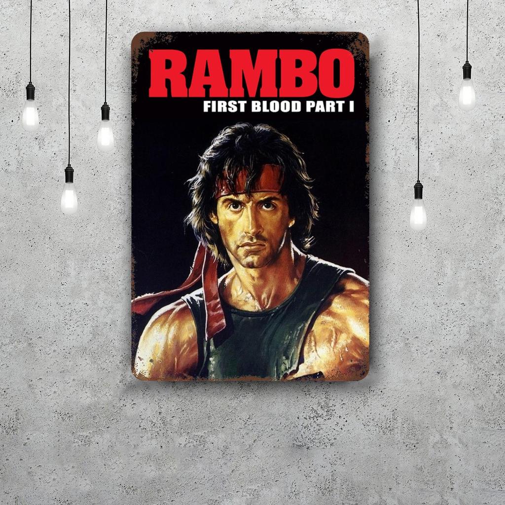 sylvester stallone Decor Poster Vintage Tin Sign Metal Sign Decorative Plaque for Pub Bar Man Cave Club Wall Decoration