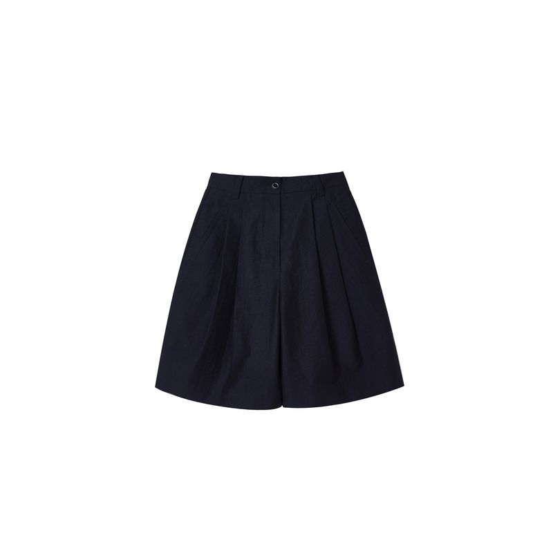 

Habits Summer Texture Pocket Design Is Quite Wide Simple Casual Shorts Navy Blue (In Stock) XS